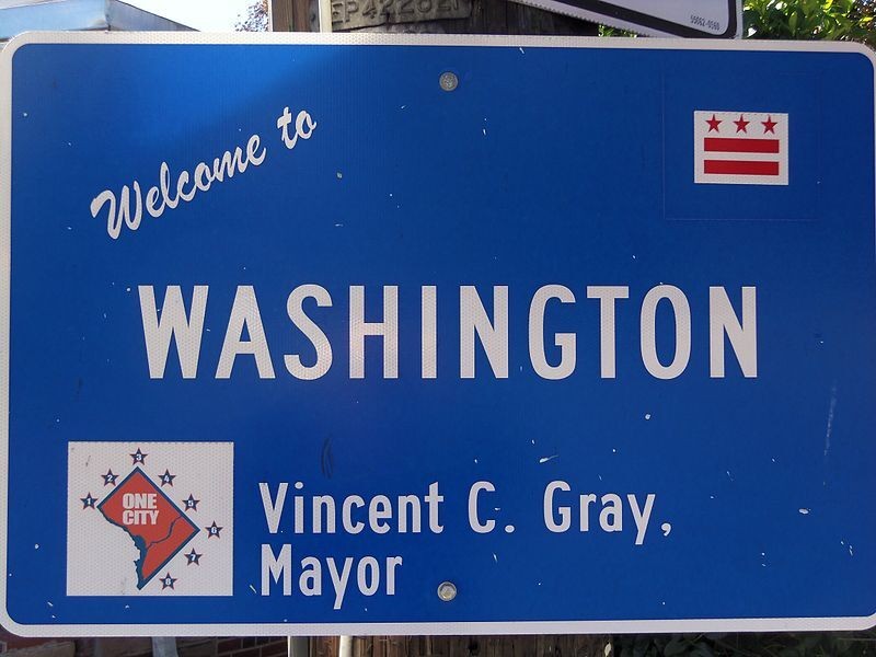 District of Columbia welcome sign