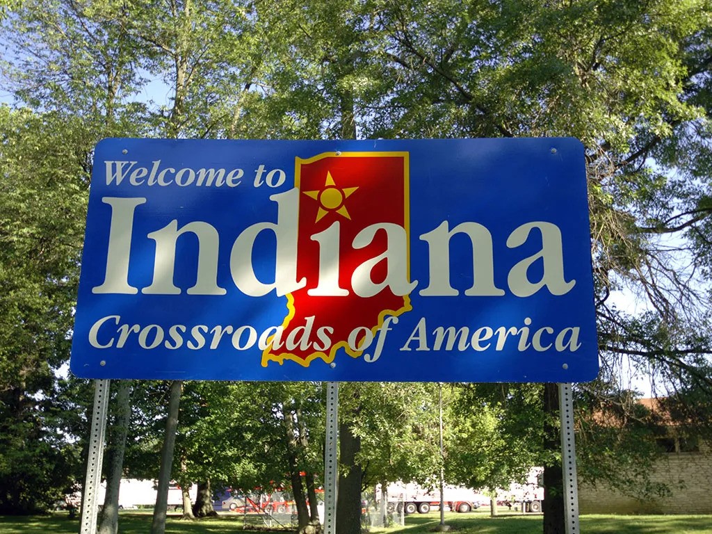 Indiana welcome sign