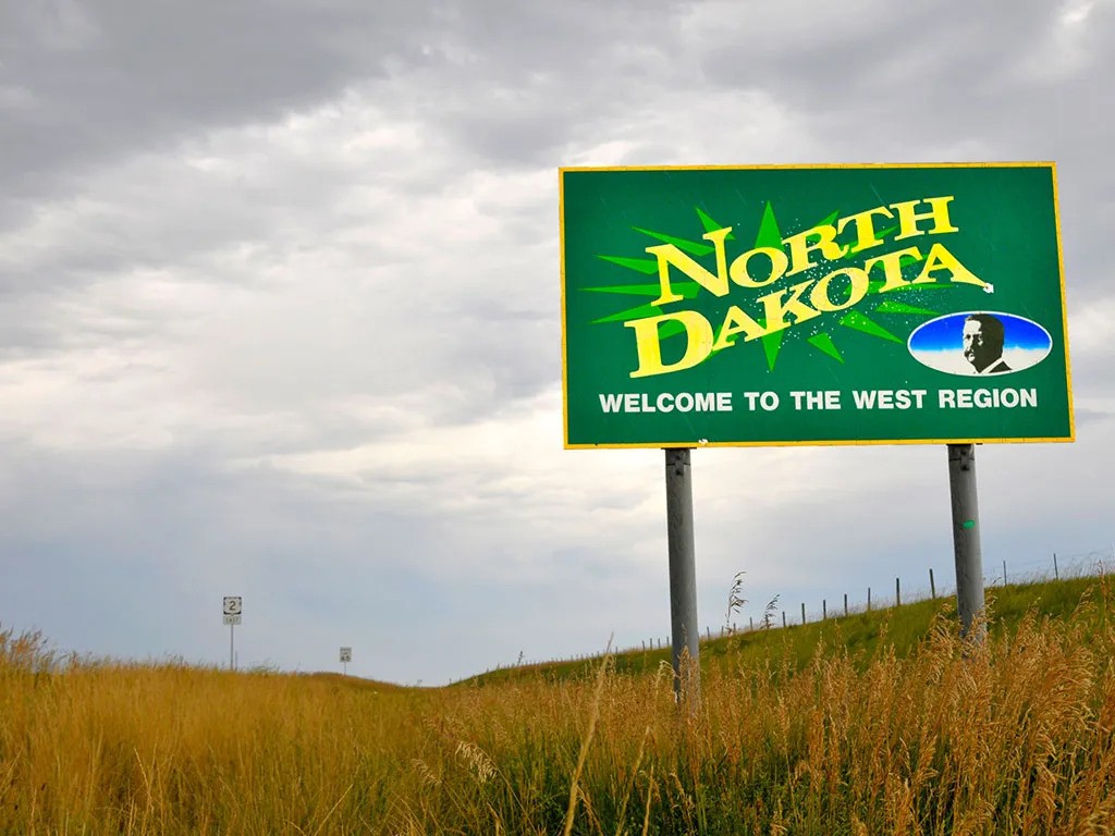 North Dakota welcome sign