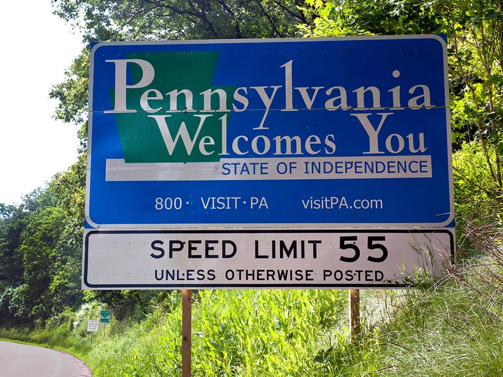 Pennsylvania welcome sign