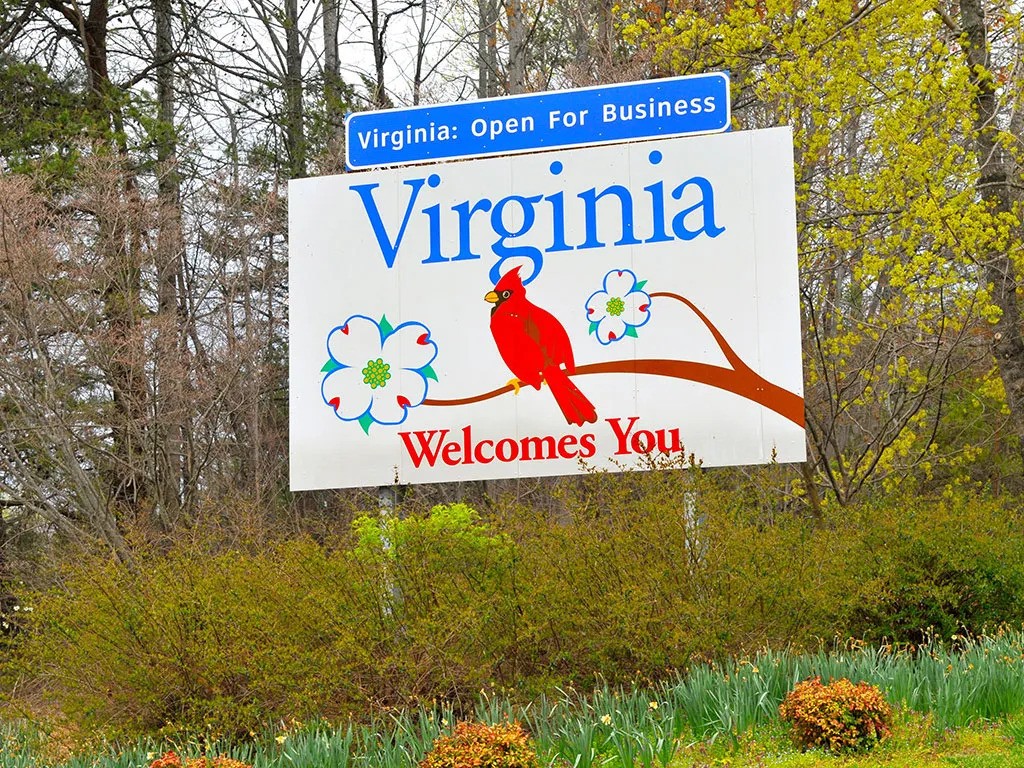 Virginia welcome sign