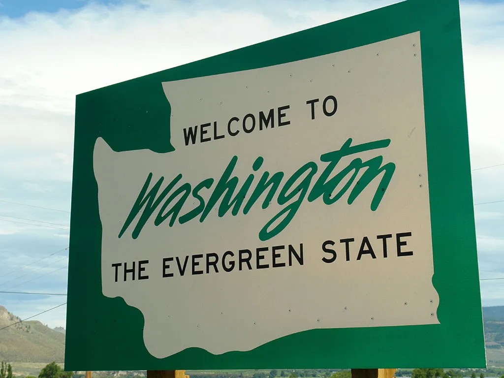 Washington welcome sign